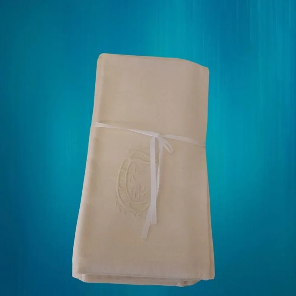 Set of 4 Beige Linen Look Cloth Napkins Like New MC and C